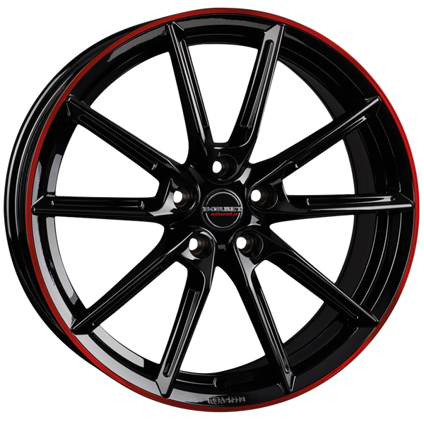 Borbet LX19 black glossy rim red 8,00x19 5x108,00 ET50,00