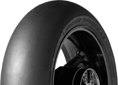 Gros plan de la bande de roulement Dunlop Sportmax GP Racer Slick D212 200/55 R17 Arrière TL M
