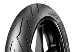 Gros plan de la bande de roulement Pirelli Diablo Rosso Sport 100/80-17 52 S Avant/Arrière TL M/C