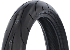 Gros plan de la bande de roulement Dunlop Sportmax Q-Lite 80/90-17 50 S Avant/Arrière TL