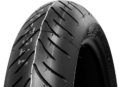 Gros plan de la bande de roulement Bridgestone SC1 110/100-12 67 J Avant TL